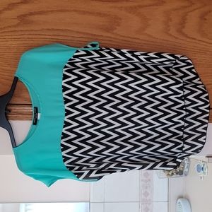 Women's Blouse (green, black and white)